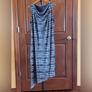 Fresh Produce Dress Sleeveless High Low Assymetrical Blue Gray Size M